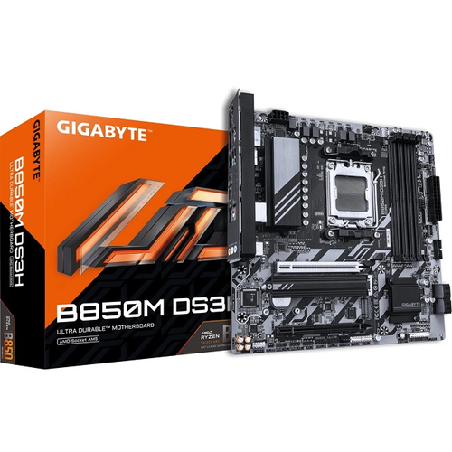 Материнская плата GIGABYTE B850M DS3H (AM5/AMD B850/4xDDR5/2xPCI-Ex16/2xM.2/SB7.1/GLAN/HDMI/2xDisplayPort/mATX)