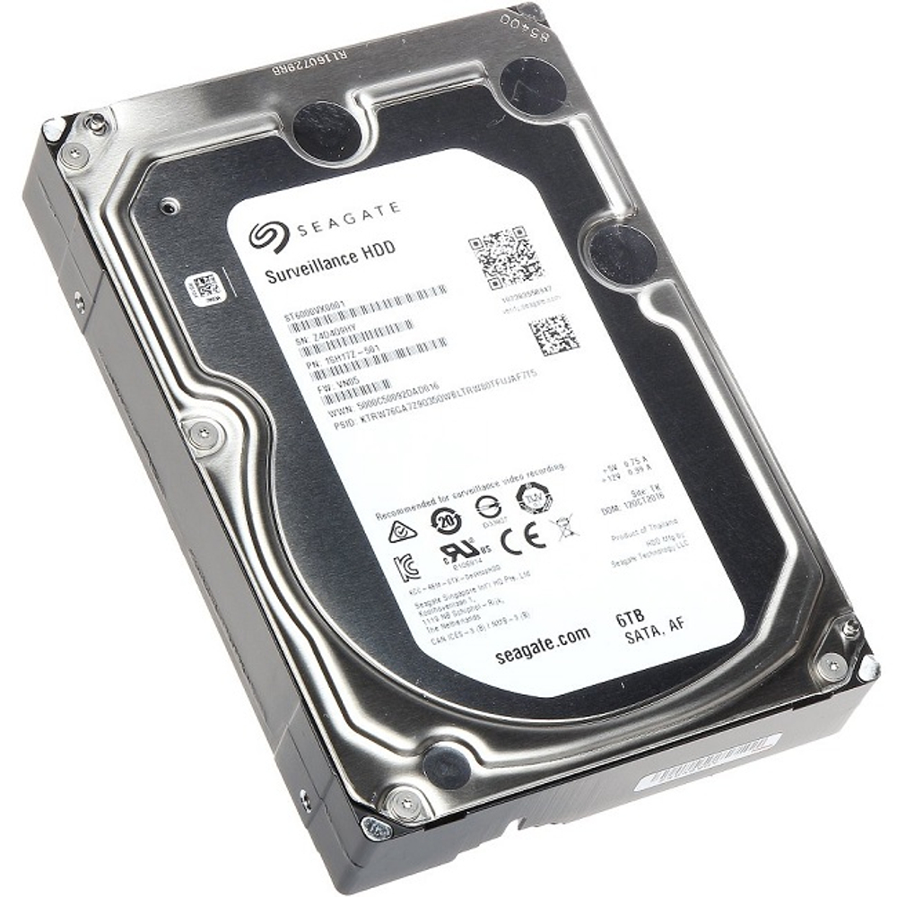 Жесткий диск HDD 6.0Tb Seagate, SATA-III, 128Mb, 5400rpm, Surveillance HDD (ST6000VX0001)