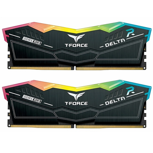 Модуль памяти DIMM DDR5 64Gb, 6000Mhz, 2x32Gb, Team Group T-FORCE DELTA RGB Black (FF3D564G6000HC30CDC01)