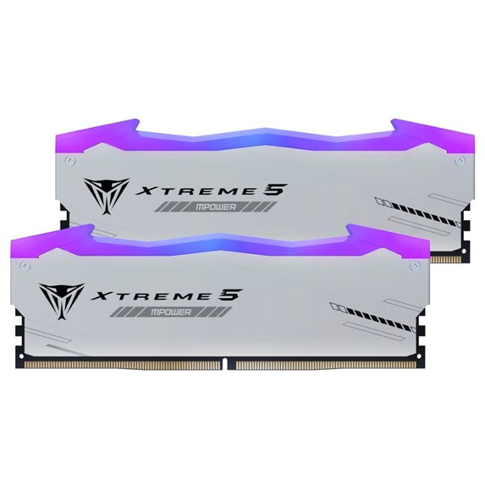 Модуль памяти DIMM DDR5 32Gb, 6400Mhz, 2x16Gb, Patriot Viper Venom RGB White (PVXR532G64C32KM)