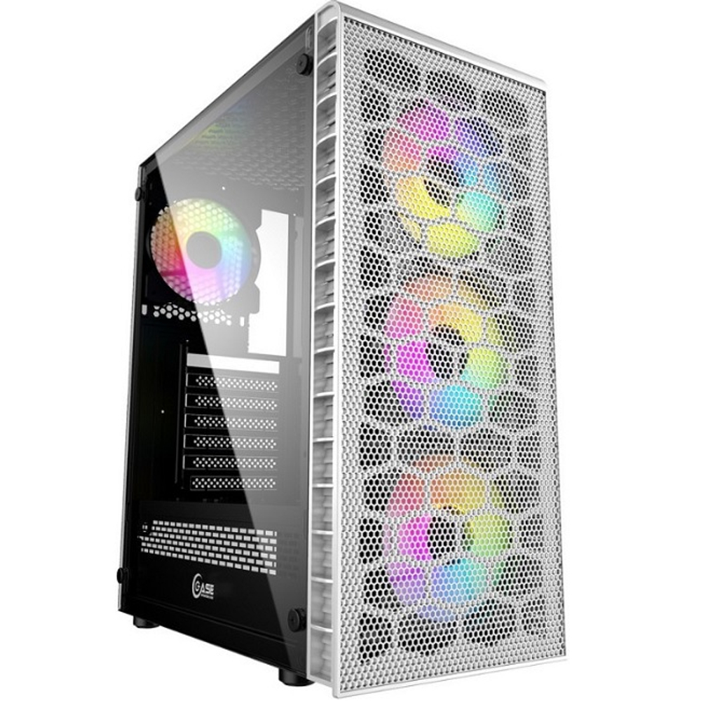 Корпус Midi-Tower PowerCase Mistral MESH Z4C TG LED White (CMIZ4CW-L4)