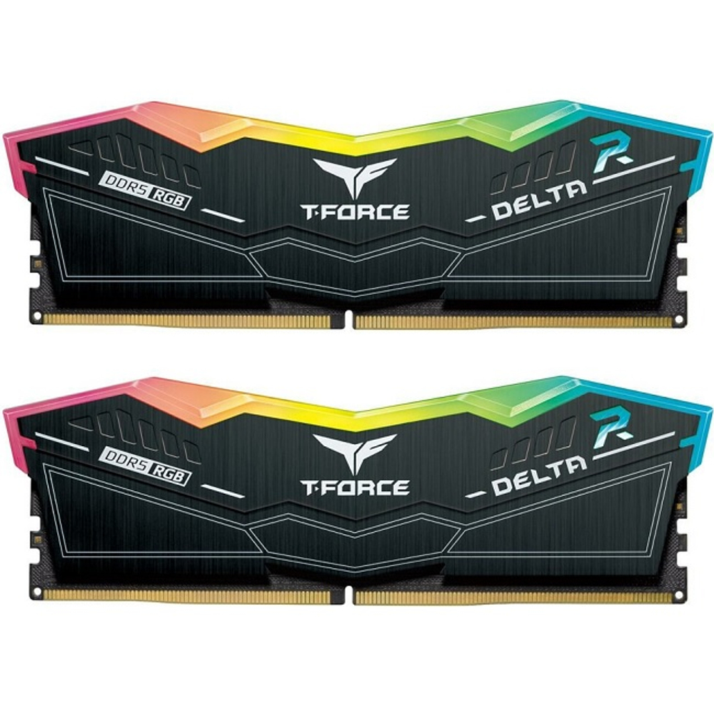 Модуль памяти DIMM DDR5 64Gb, 6000Mhz, 2x32Gb, Team Group T-FORCE DELTA RGB Black (FF3D564G6000HC38ADC01)