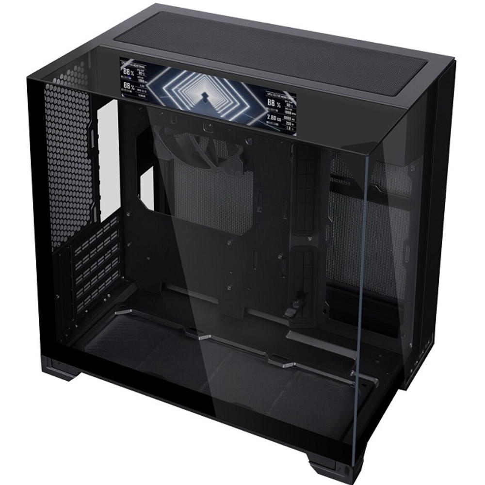 Корпус Mini-Tower Lian Li O11 Vision-M Digital, LCD, Micro-ATX, черный (G99.O11VMDX.R0)