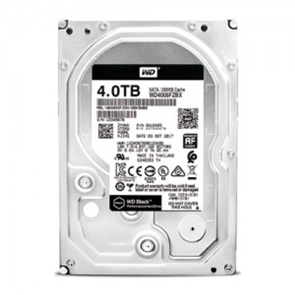 Жесткий диск HDD 4.0Tb Western Digital SATA-III, 256Mb, 7200rpm, Black (WD4005FZBX)