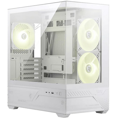 Корпус Mini-Tower MSI MAG Pano M110R TG ARGB, Micro-ATX, белый (306-7G33W21-JA4)