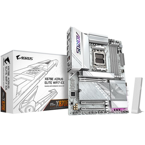 Материнская плата GIGABYTE X870E AORUS ELITE WIFI7 ICE (AM5/AMD X870E/4xDDR5/PCI-Ex16/M.2/SB/Wi-Fi /BT/GLAN/HDMI/ATX)
