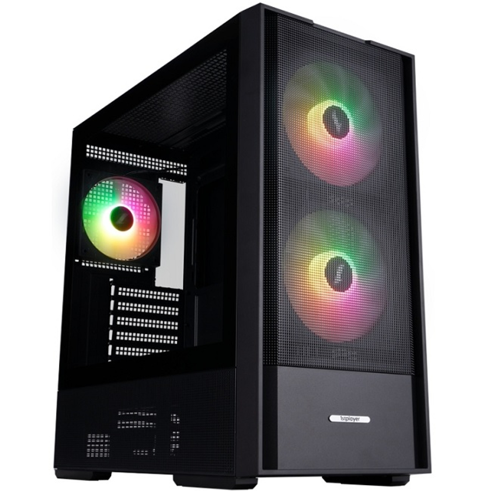 Корпус Midi-Tower 1STPLAYER AU7 ARGB Black (AU7-BK-2FA7-14-2FA7R-1FA7)