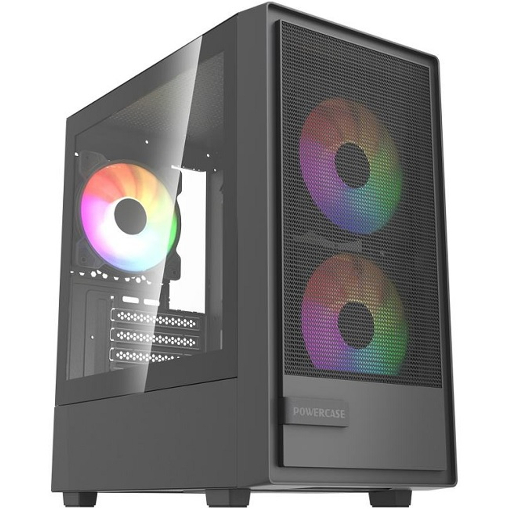 Корпус Mini-Tower PowerCase Mistral SM02 TG ARGB, Micro-ATX, Black (CMMSM02B-L3)