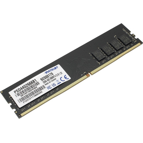 Модуль памяти DIMM DDR4 4Gb, 2666Mhz, Patriot Signature Line (PSD44G266681)