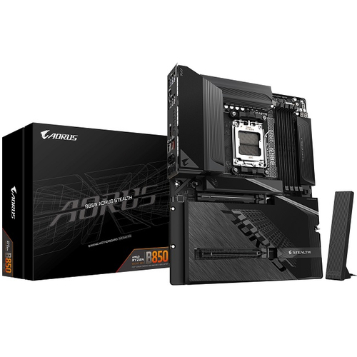 Материнская плата GIGABYTE B850 AORUS STEALTH (AM5/AMD B850/4xDDR5/2xPCI-Ex16/4xM.2/SB7.1/Wi-Fi /BT/GLAN/HDMI/ATX)