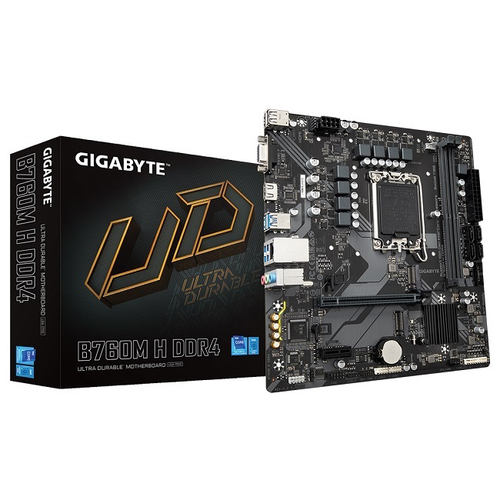 Материнская плата GIGABYTE B760M H DDR4 (LGA1700/B760/2xDDR4/PCI-Ex16/2xM.2/SB7.1/GLAN/HDMI/VGA/mATX)