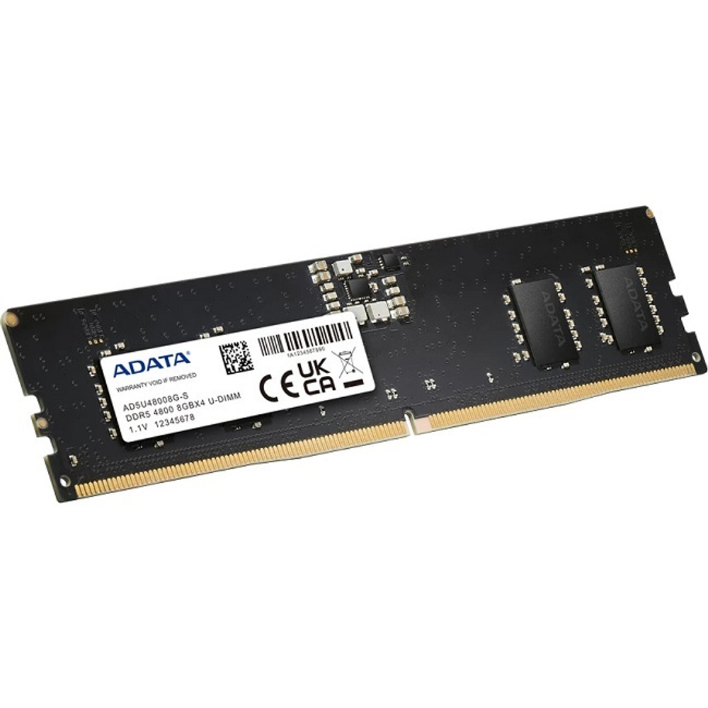 Модуль памяти DIMM DDR5 8Gb, 4800Mhz, PC5-38400, ADATA (AD5U48008G-S)
