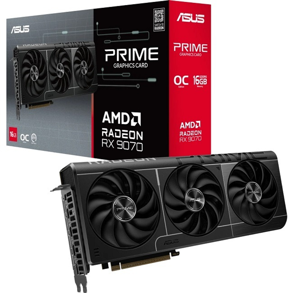 Видеокарта ASUS Radeon RX 9070 PRIME OC 16GB (PRIME-RX9070-O16G), (90YV0LI1-M0NA00)