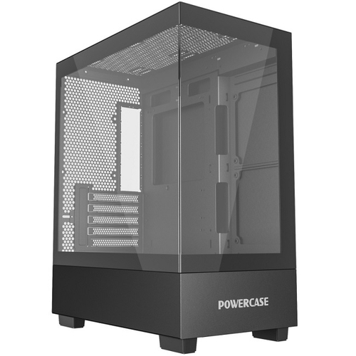 Корпус Mini-Tower PowerCase Vision Micro M TG, Micro-ATX, черный (CVMMB-L0)