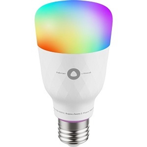 Умная лампочка Яндекса, E27, A60, 9Вт, Wi-Fi, работает с Алисой (YNDX-00010)