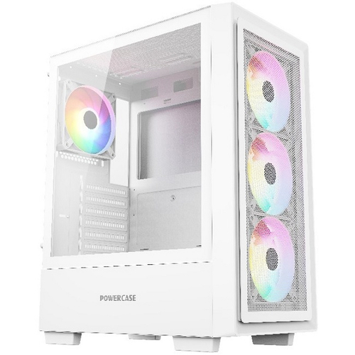 Корпус Midi-Tower PowerCase Mistral AY4W ARGB TG, белый (CMAYW-A4)