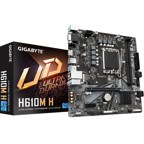 Материнская плата GIGABYTE H610M H (LGA1700/H610/2xDDR5/PCI-Ex16/M.2/SB7.1/GLAN/HDMI/VGA/mATX)