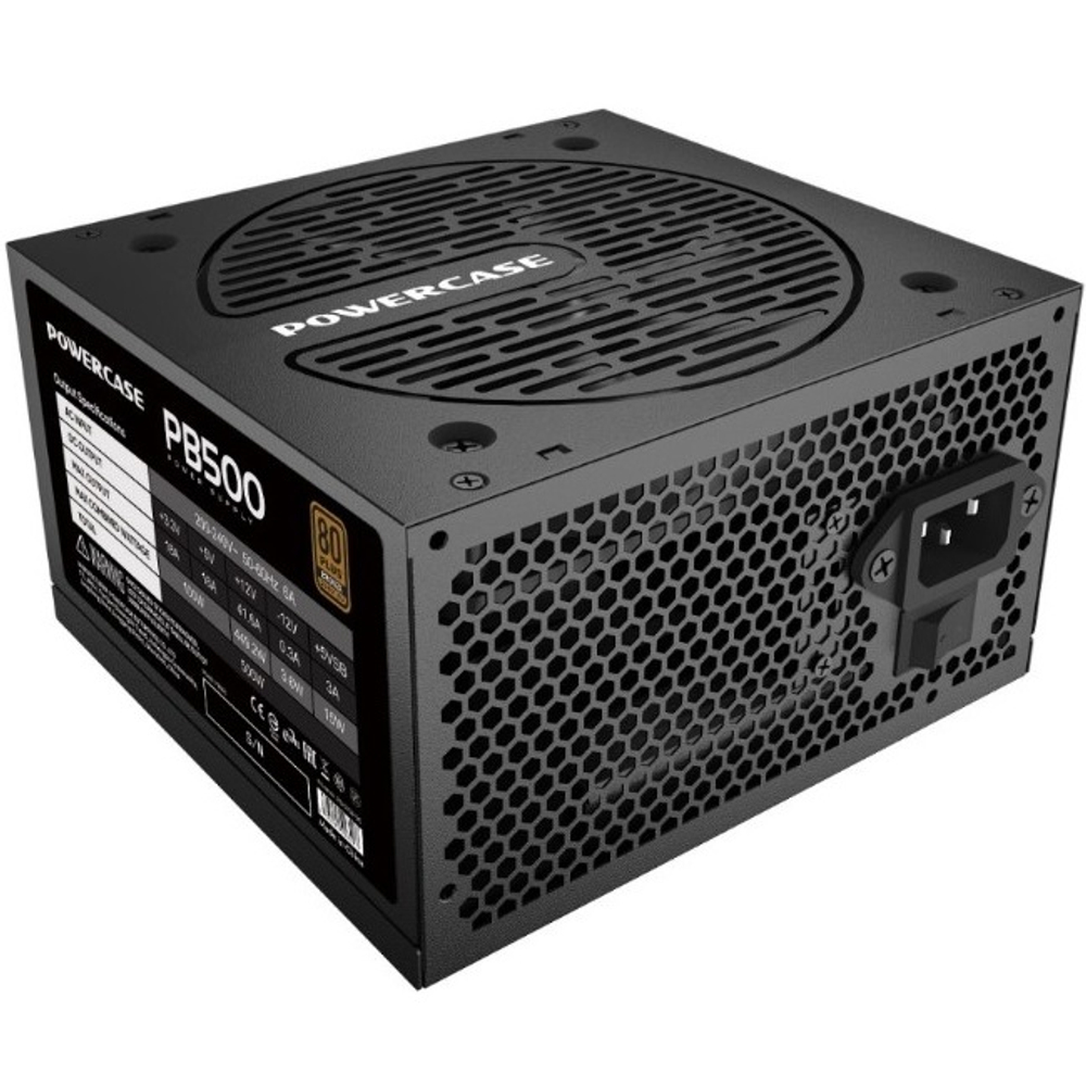 Блок питания PowerCase 500W PB500 Black, 120 мм, 80 PLUS Bronze (PS-500B-DC)