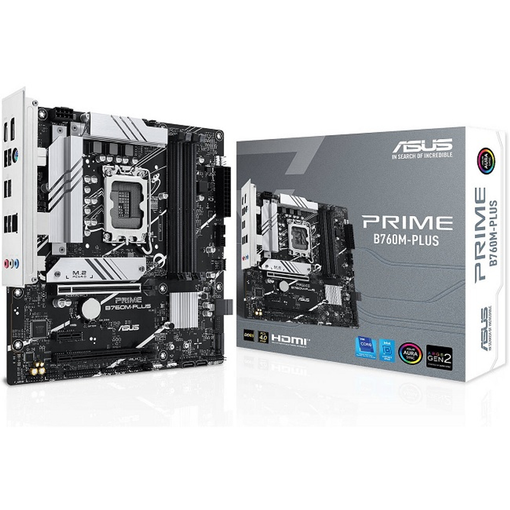 Материнская плата ASUS PRIME B760M-PLUS, LGA1700/B760/4xDDR5/2xPCI-Ex16/2xM.2/SB7.1/GLAN/DP/HDMI/mATX (90MB1GY0-M0EAY0)