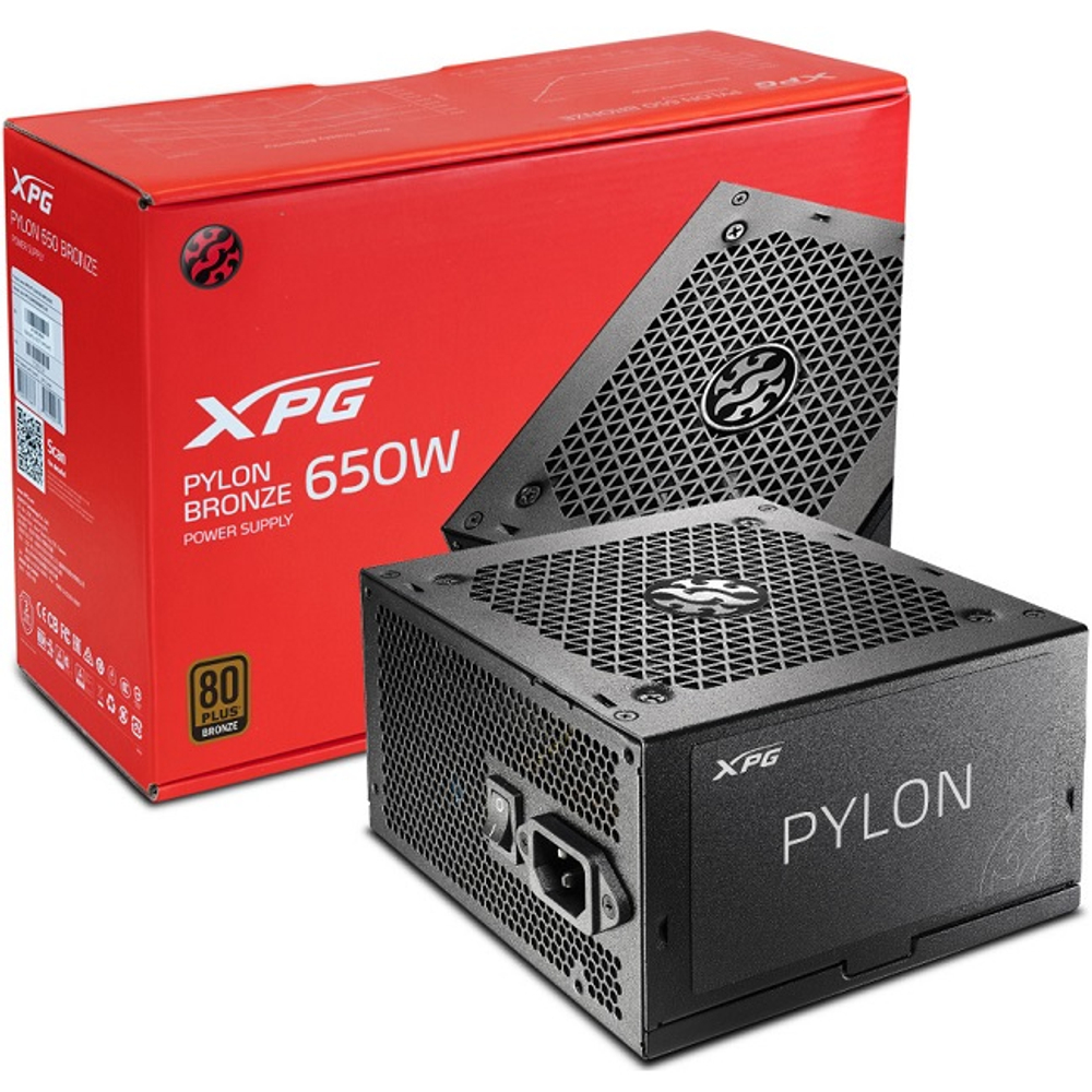 Блок питания ADATA XPG 650W PYLON, 120 мм, 80 PLUS Bronze (PYLON650B-BKCEU)