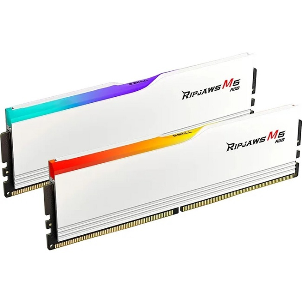 Модуль памяти DIMM DDR5 32Gb, 6400Mhz, 2x16Gb, G.Skill Ripjaws M5 RGB White (F5-6400J3239G16GX2-RM5RW)