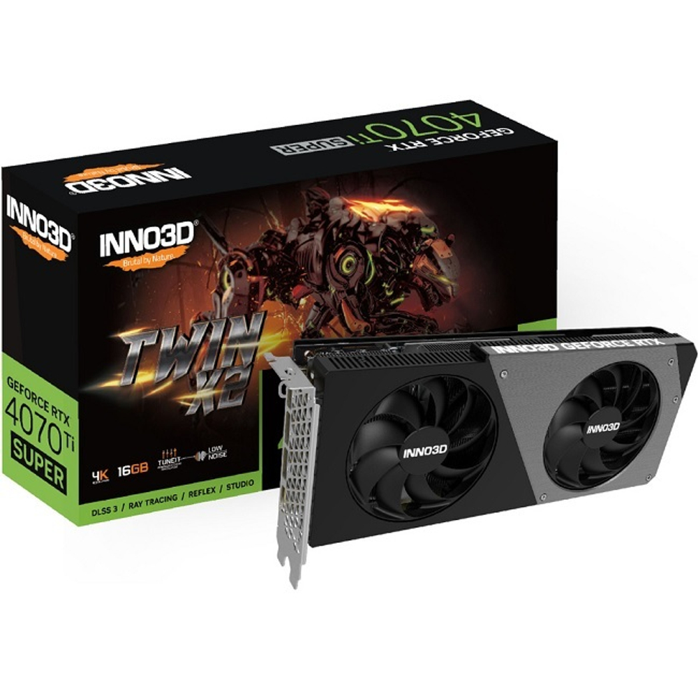Видеокарта INNO3D GeForce RTX 4070 Ti SUPER 16GB TWIN X2 16GB (N407TS2-166X-186156N)