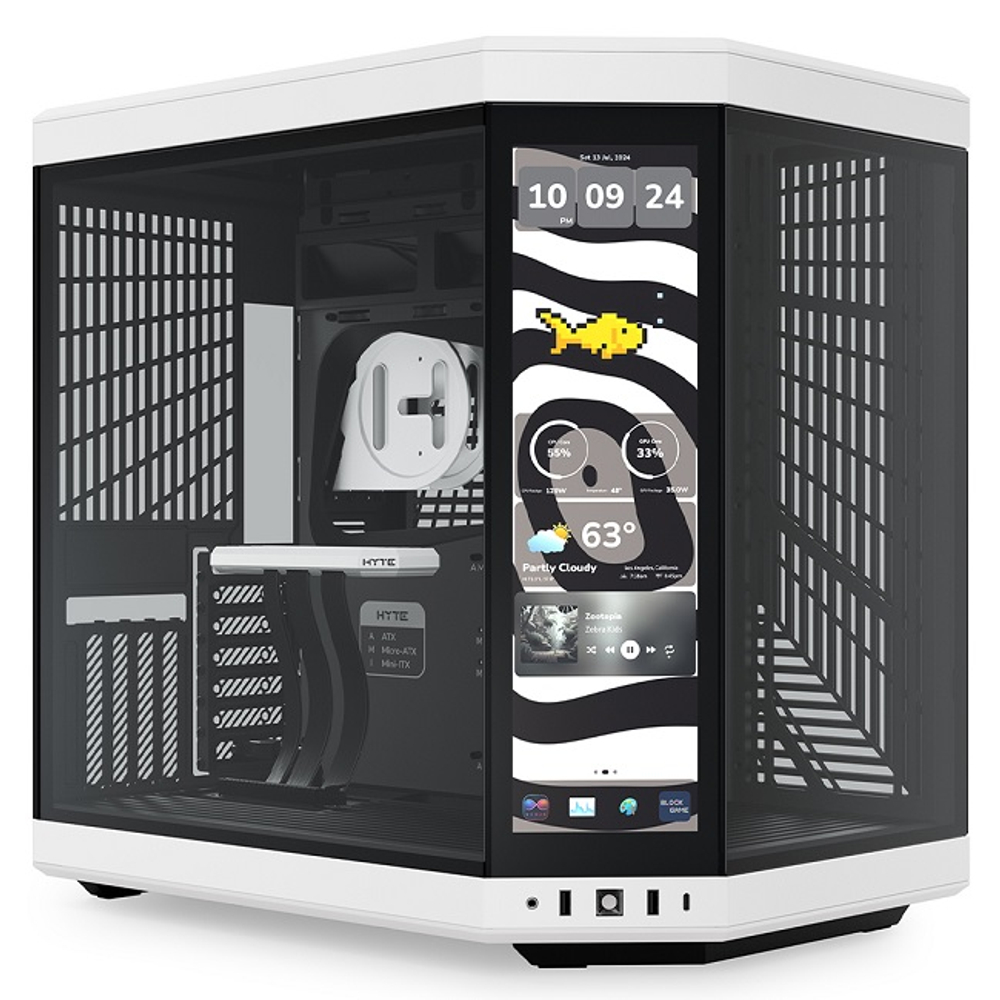 Корпус Midi-Tower HYTE Y70 Touch Infinite LCD, E-ATX, белый/черный (CS-HYTE-Y70TTI-WB)