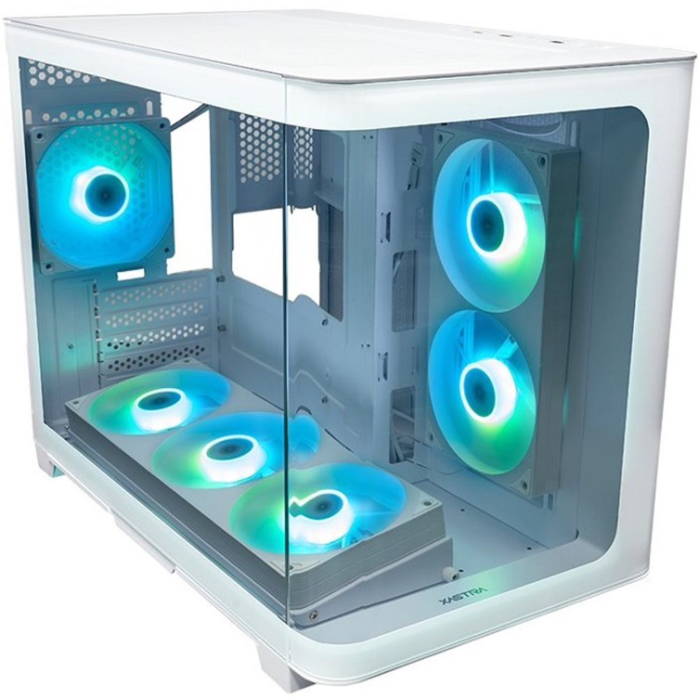 Корпус Mini-Tower XASTRA QR500M 6ARGB-FC-C6-UC ARGB, Micro-ATX, белый (QR500M-1FA36A-1FA24A-1FC12A-C6-UC)