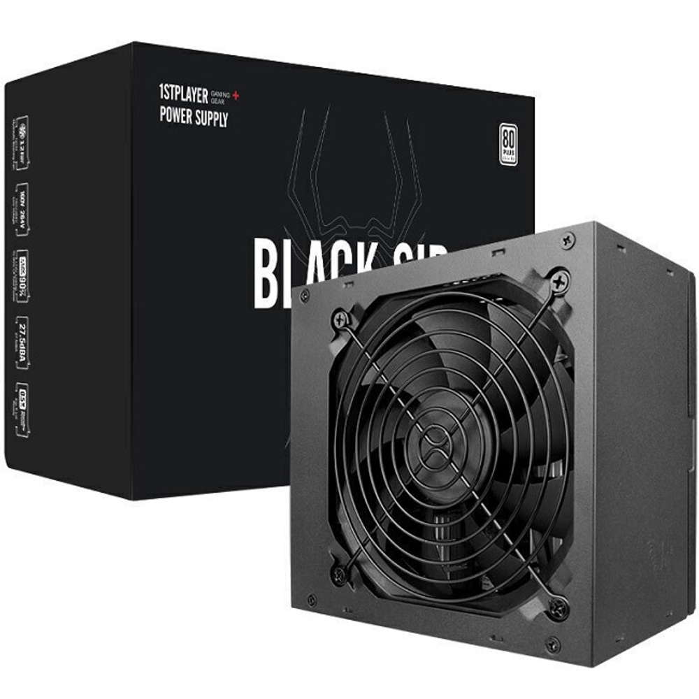 Блок питания 1STPLAYER 500W BLACK.SIR, 120 мм, 80 PLUS Standard (SR-500W)