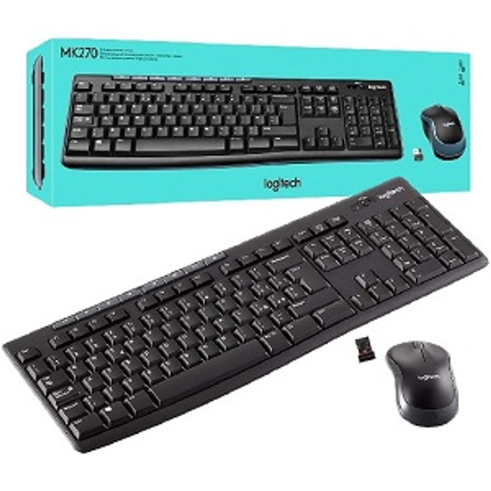 Клавиатура + Мышь Logitech Wireless Desktop MK270 Black (920-003381)