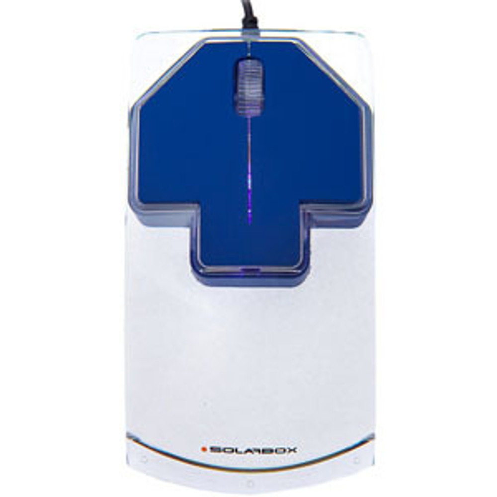 Мышь SolarBox X07 Blue USB Travel Optical Mouse, 1000DPI, прозрачный корпус с LED-подсветкой