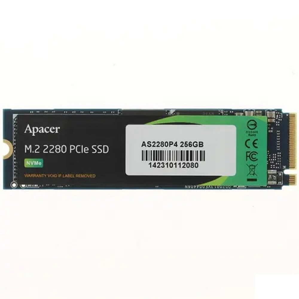 Жесткий диск SSD M.2 256Gb Apacer AS2280P4, 2100/1300MBs, 265000 IOPS, TLC 3D NAND, 2280, PCI-E3.0 x4 (AP256GAS2280P4-1)