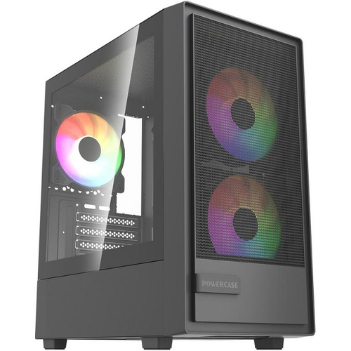Корпус Mini-Tower PowerCase Mistral SM02 TG ARGB, Micro-ATX, Black (CMMSM02B-L3)