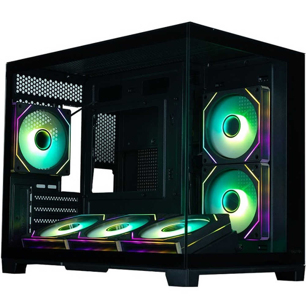 Корпус Mini-Tower XASTRA QW500M 6ARGB-C10-UC, ARGB, Micro-ATX, Black (QW500M-6FM12A-C10-UC)