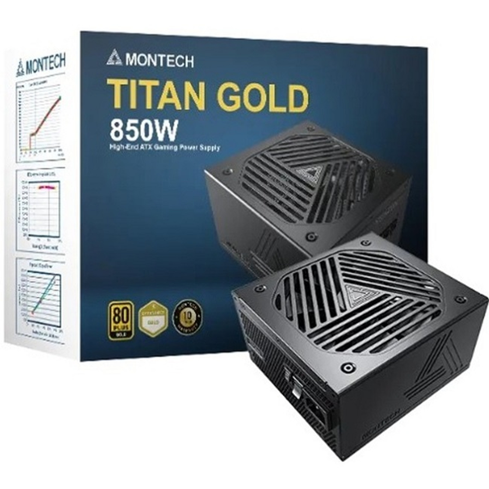 Блок питания Montech 850W TITAN GOLD, модульный, 16 Pin PCIe 5.0, 80 PLUS Gold (TIS0124)
