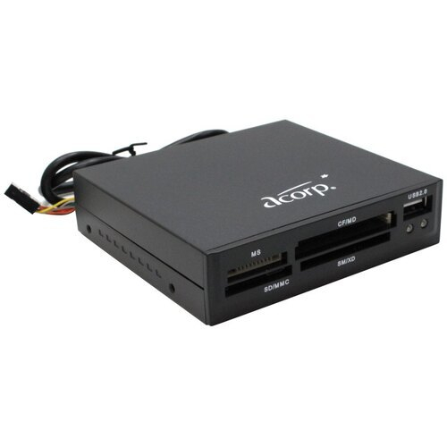 Устройство считывания CardReader Acorp All-in-1, черный, + USB2.0 внутренний (CRIP200-B)