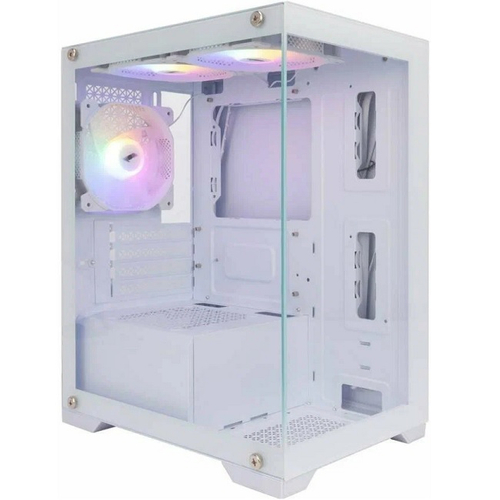 Корпус Mini-Tower 1STPLAYER MIKU Mi2 FRGB, Micro-ATX, белый (FP_Mi2-WH-3F1-W)