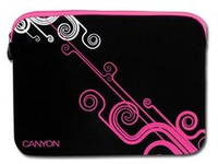 Чехол для нетбука 10" Canyon, синтетический материал, черный/розовый (CNR-NB21P)