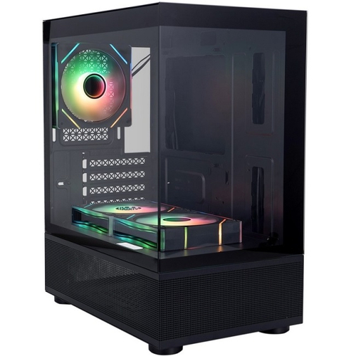Корпус Mini-Tower 1STPLAYER MIKU Mi2-A ARGB, Micro-ATX, черный (Mi2-A-BK-2FC7R-1FC7)