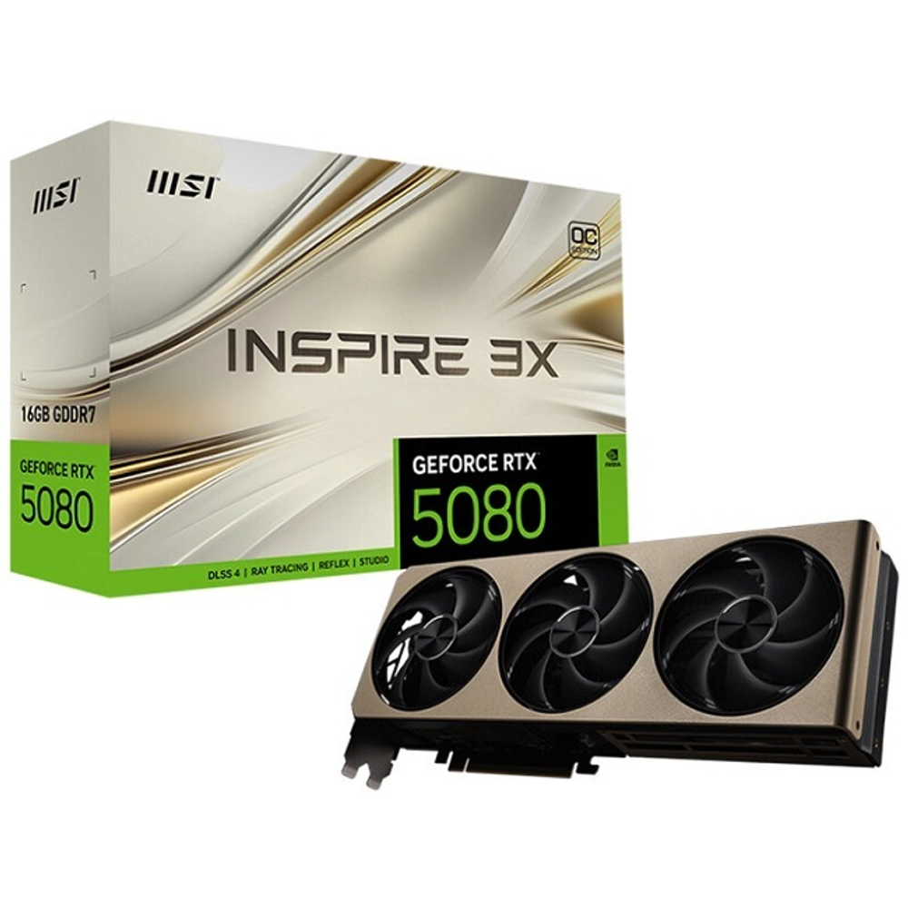 Видеокарта MSI GeForce RTX 5080 INSPIRE 3X OC 16GB (G5080-16I3C)