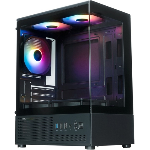 Корпус Mini-Tower XASTRA Q300M 5ARGB-C6 TG, Micro-ATX, черный (Q300M-5FC12A-C6)