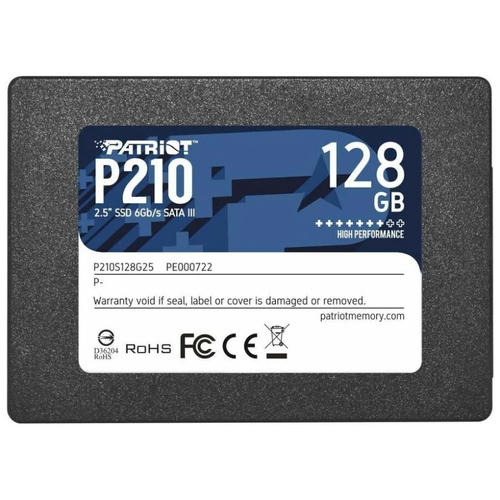 Жесткий диск SSD 2.5" 512Gb Patriot P210, 520/430MBs, 50000 IPOS, TLC 3D NAND, SATA-III (P210S512G25)
