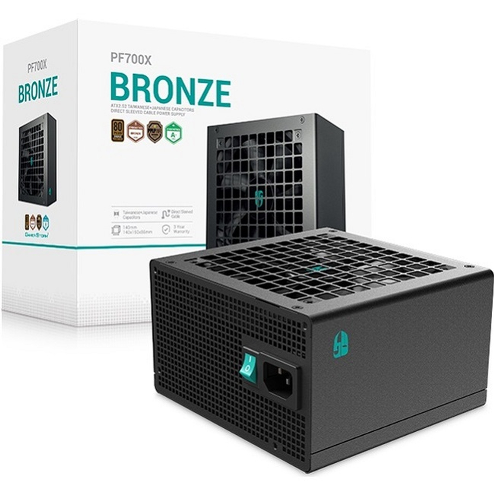 Блок питания DeepCool 700W GAMERSTORM PF700X BK Black, 120 мм, 80 PLUS Bronze (R-PF700X-HD0B-WGEU)