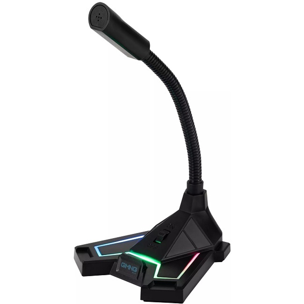 Микрофон Oklick GMNG MP-300G, RGB, 3,5 мм, 1.8 м, черный (1529051)