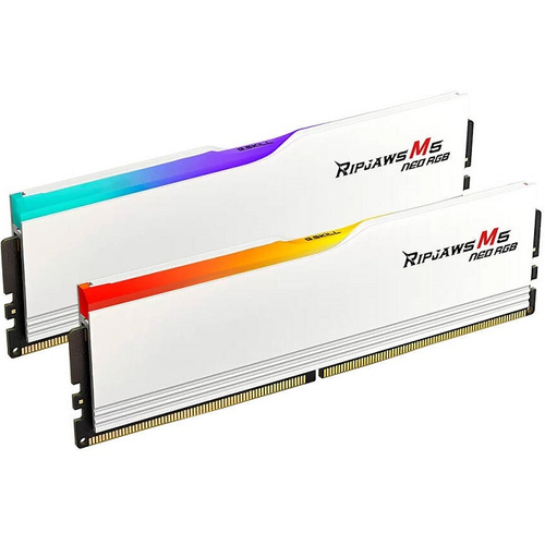 Модуль памяти DIMM DDR5 32Gb, 6000Mhz, 2x16Gb, G.Skill Ripjaws M5 NEO RGB White (F5-6000J3636F16GX2-RM5NRW)
