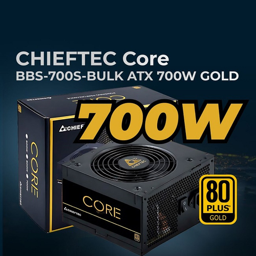 Блок питания Chieftec 700W CORE, 120 мм, 80 PLUS Gold, OEM (BBS-700S-BULK)