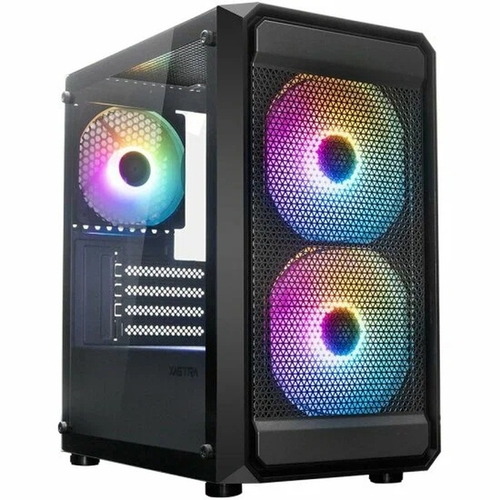 Корпус Mini-Tower XASTRA A303M 3ARGB-C6 TG, Micro-ATX, черный (A303M-2FC14A-1FC12A-C6-D)