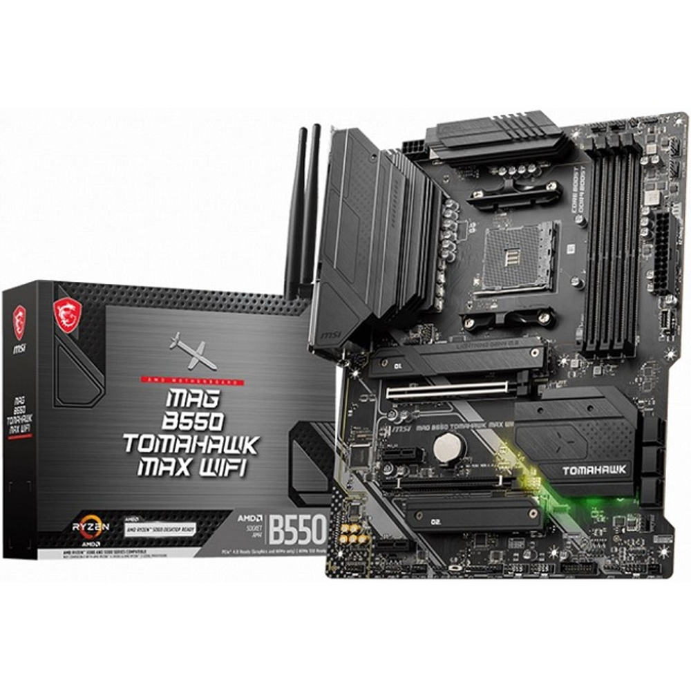 Материнская плата MSI MAG B550 TOMAHAWK MAX WIFI (AM4/AMD B550/4xDDR4/2xPCI-Ex16/2xM.2/SB7.1/Wi-Fi/BT/GLAN/DP/HDMI/ATX)