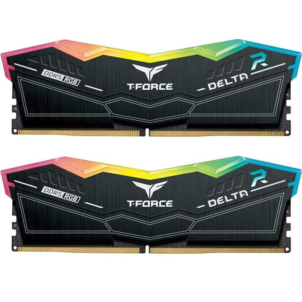 Модуль памяти DIMM DDR5 32Gb, 6000Mhz, 2x16Gb, Team Group T-FORCE Delta RGB Black (FF3D532G6000HC28ADC01)