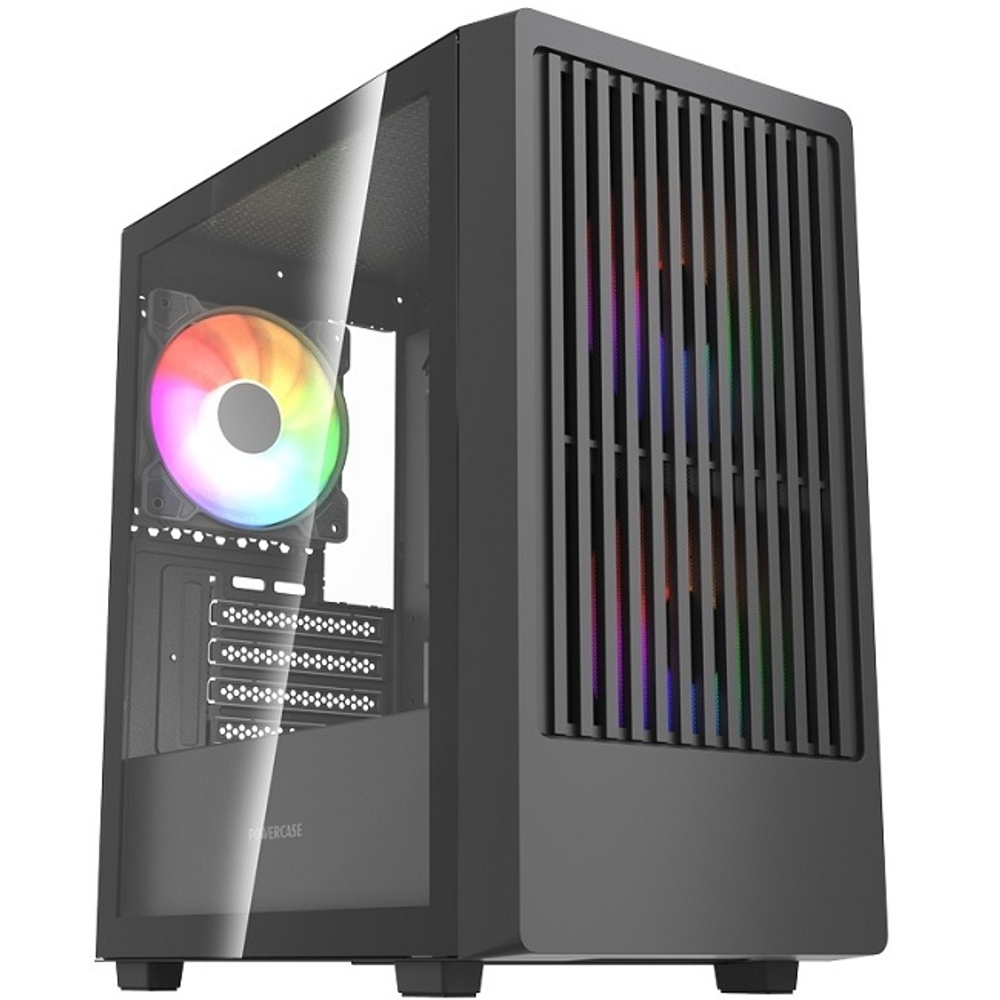 Корпус Mini-Tower PowerCase Mistral SM07 TG ARGB, Micro-ATX, Black (CMMSM07B-A3)